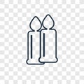 Candles concept vector linear icon isolated on transparent background, Candles concept transparency logo in outline style Royalty Free Stock Photo