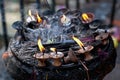 Candles at Dakshinkali Temple, Nepal Royalty Free Stock Photo