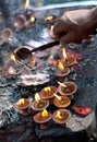 Candles in Dakshinkali Temple in Pharping, Nepal