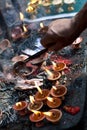 Candles in Dakshinkali Temple in Pharping, Nepal Royalty Free Stock Photo