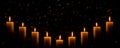 Candles on Dark Background for Thanksgiving, Valentines Day, Happy Birthday, Memorials, Festive, Christmas and Romance