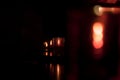 Candles in a dark bar in New York City