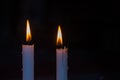 Candles in the dark, burning candles in the church Royalty Free Stock Photo