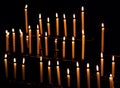 candles with flames in the church Royalty Free Stock Photo