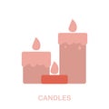 Candles flat icon. Colored element sign from spa therapy collection. Flat Candles icon sign for web design, infographics Royalty Free Stock Photo