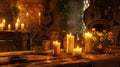 Candles flicker in the center of the table casting a warm glow on the traditional Irish music playing in the background