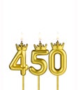Candles form the number 450 - Number of followers Royalty Free Stock Photo