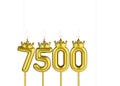 Candles form the number 7500 - Number of followers Royalty Free Stock Photo