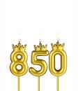 Candles form the number 850 - Number of followers Royalty Free Stock Photo