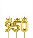 Candles form the number 950 - Number of followers Royalty Free Stock Photo