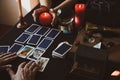 Seance of fortune telling on a Tarot cards Royalty Free Stock Photo