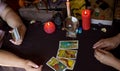 Seance of fortune telling on a Tarot cards