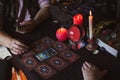 Seance of fortune telling on a Tarot cards