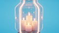 Candles in Glass Jar Royalty Free Stock Photo