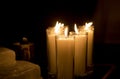 Wedding candles in darkness