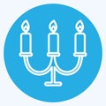 Candles Icon in trendy blue eyes style isolated on soft blue background Royalty Free Stock Photo
