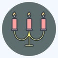 Candles Icon in trendy color mate style isolated on soft blue background Royalty Free Stock Photo