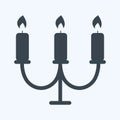 Candles Icon in trendy glyph style isolated on soft blue background Royalty Free Stock Photo