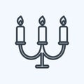 Candles Icon in trendy line style isolated on soft blue background Royalty Free Stock Photo