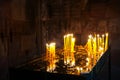 Candles inside a Noravank monastery in Armenia