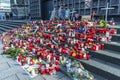 Candles in Kaiser Wilhelm Memorial Church in Berlin, Germany