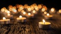 Candles light in advent. Christmas candles burning at night. Golden light of candle flame Royalty Free Stock Photo