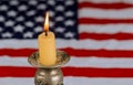 Candles light background USA flag Remembrance Day