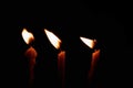 Candles light on black background Royalty Free Stock Photo
