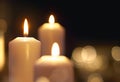 Candles light with warm background