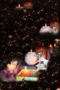 Candles are lighting holidays coming. X-mas and New Year mistery Royalty Free Stock Photo