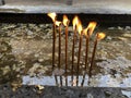 Candles lighting in St. Anne's church - Talawilla, Sri Lanka Royalty Free Stock Photo