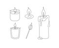 Candles linear style set