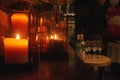 Candles are lit in beautiful banks in an intimate setting for sex