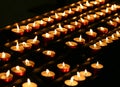 candles lit inside the place of worship Royalty Free Stock Photo