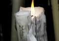 Candles lit lourdes Royalty Free Stock Photo