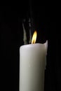 Candles lit lourdes Royalty Free Stock Photo