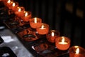Candles lit lourdes Royalty Free Stock Photo