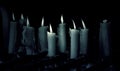 Candles lit lourdes Royalty Free Stock Photo