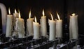 Candles lit lourdes Royalty Free Stock Photo