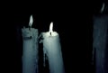 Candles lit lourdes Royalty Free Stock Photo