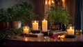 Candles the living room, burning glass sofa fragrance color lifestyle home flame