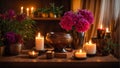 Candles the living room, burning glass sofa fragrance leisure lifestyle home flame