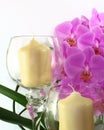 Candles & Orchids Royalty Free Stock Photo