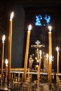 Candles in orthodox church Royalty Free Stock Photo