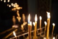 Candles in orthodox church Royalty Free Stock Photo