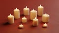 Candles on Red Background Royalty Free Stock Photo