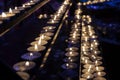 Candles in several rows at an church in Vienna Royalty Free Stock Photo