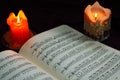 Candles with sheet music