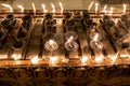 Candles at Shwedagon pagoda in Yangon Royalty Free Stock Photo