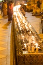 Candles in the Shwedagon pagoda, Yangon, Myanmar Royalty Free Stock Photo